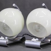 1930s Pair of Art Deco Chrome Plated Table Lamps, Czechoslovakia
