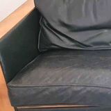 Scandinavian vatage sofa in black leather