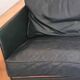 Scandinavian black leather sofa