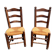 Pair of vintage Brutalist chairs made of wood and straw