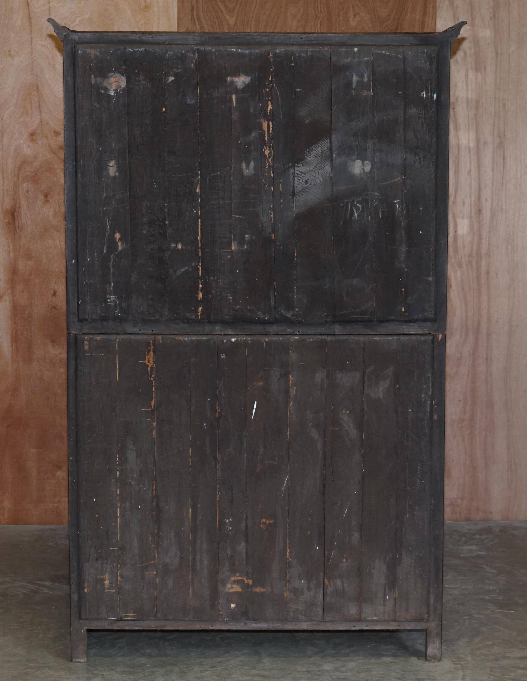 Large Italian library sculpted with figures