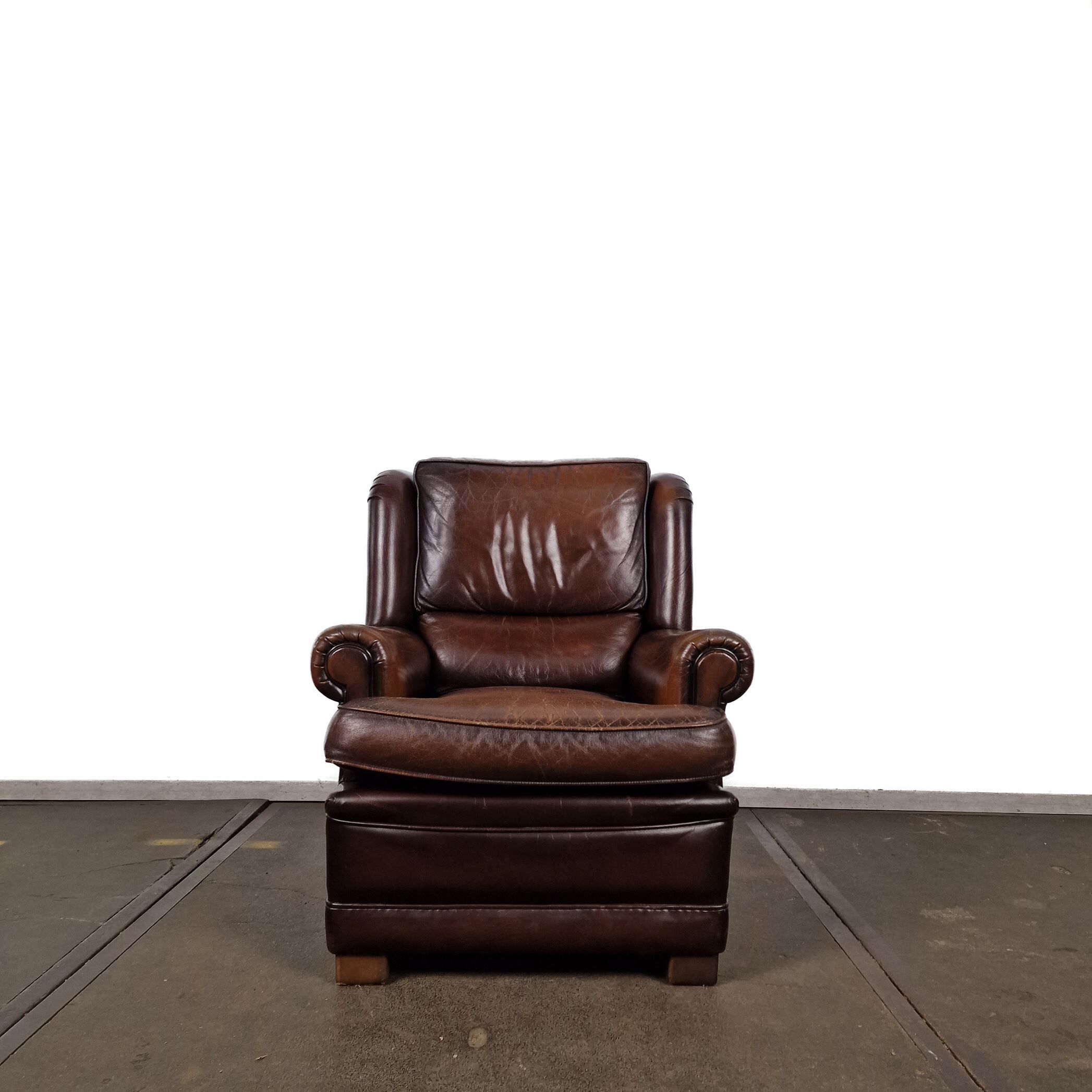 Vintage brown leather armchair