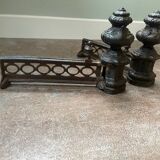 Paire de chenets en bronze style Louis XVI