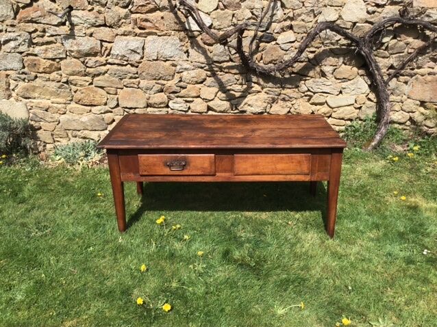 Solid wooden farm table mid-20th century