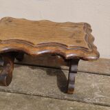 Wooden footrest stool, folk art craft