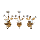 Suite of three flower wall lamps, Masca Italy