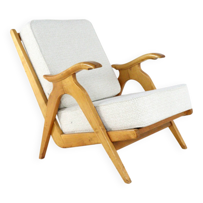 Fauteuil en chêne « Nederweert », design hollandais du milieu du siècle   Plus de pièces en stock