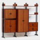 Mid century freestanding roomdivider wall unit system in teak, 1960s