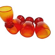 Postmodern juice set from Barbara Glassworks, Poland, 1970s, set of 4