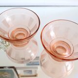 Pair of pink glass bowls