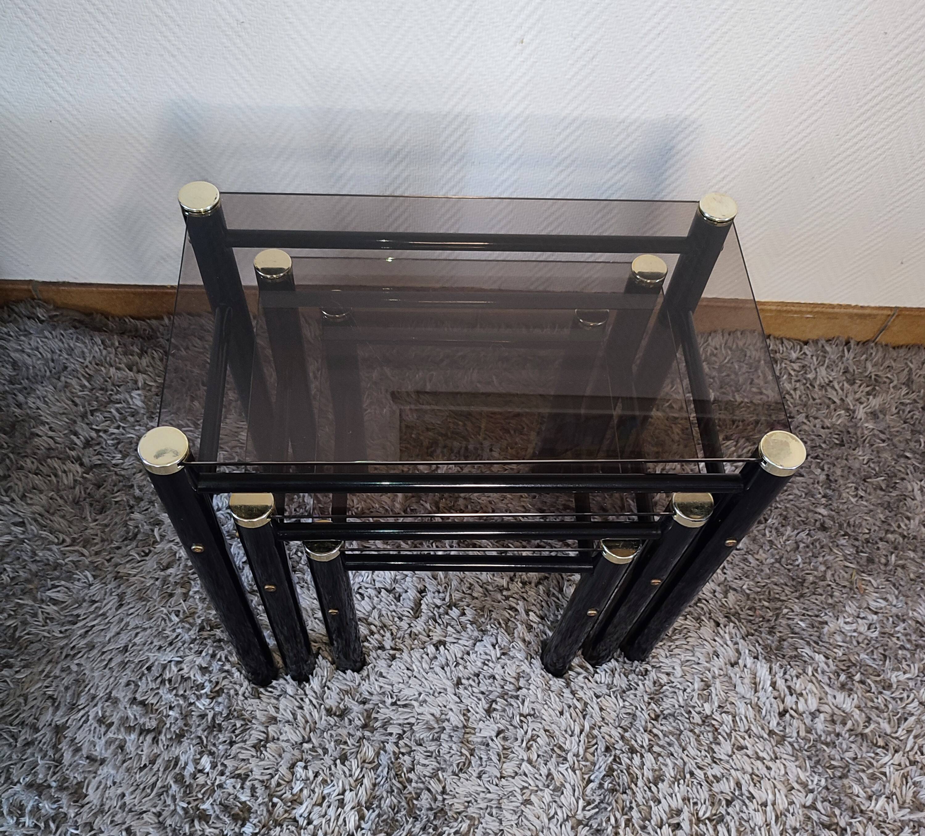 Yves Boutboul 70' tempered glass nesting tables