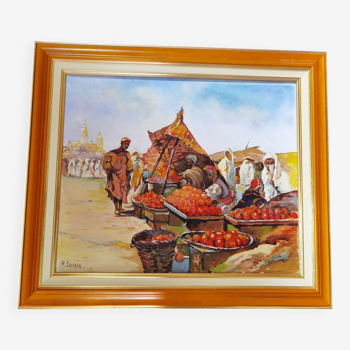 Orange Bedouin orientalist painting