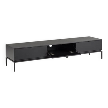 TV cabinet sideboard in metal, steel and leather, Réalto
