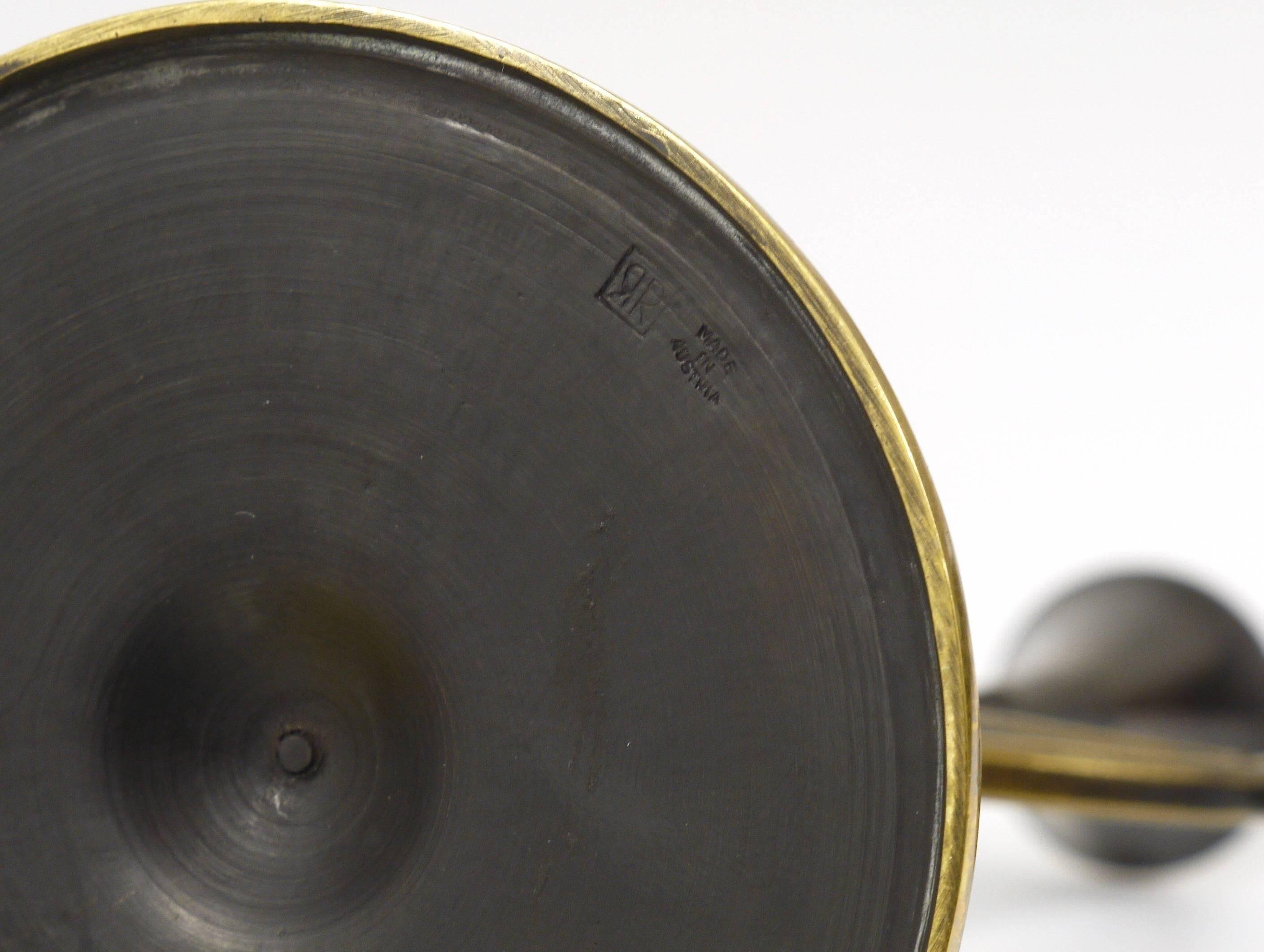 Brass chandelier by Richard Rohac, mid-century candle holder, Vienna, Austria, 1950s.