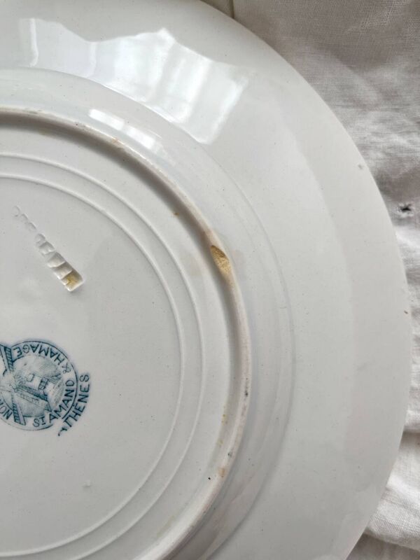 6 assiettes plates en terre de fer « Athènes » Saint Amand et Hamage