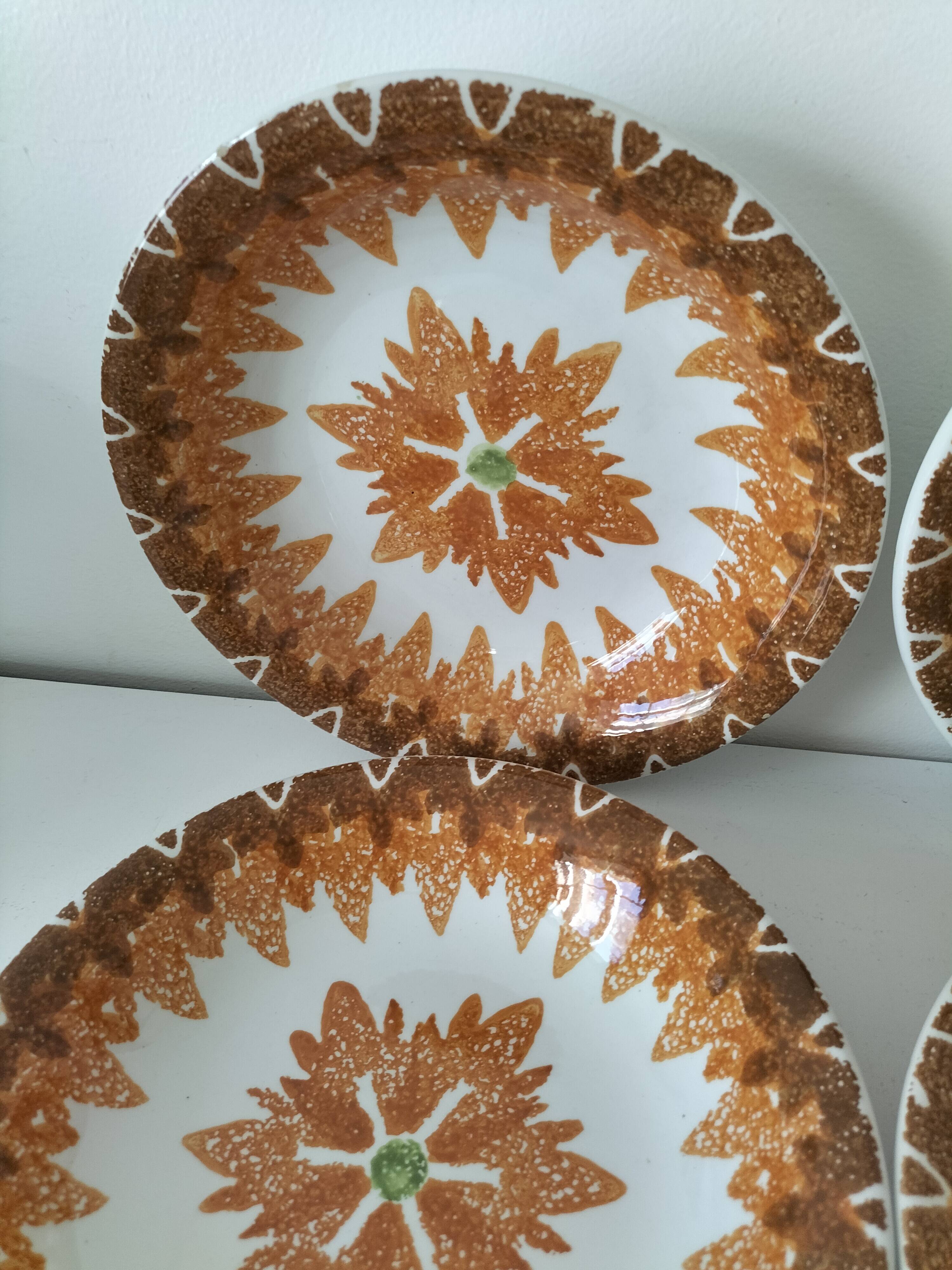 Set of 6 Vintage Italian Ironstone Plates S. Giovanni Valdarno