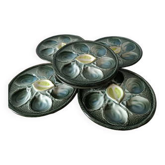 Lot of Saint Clément oyster plates