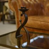 Pair of wrought iron candlesticks by Charles Piguet 1940s