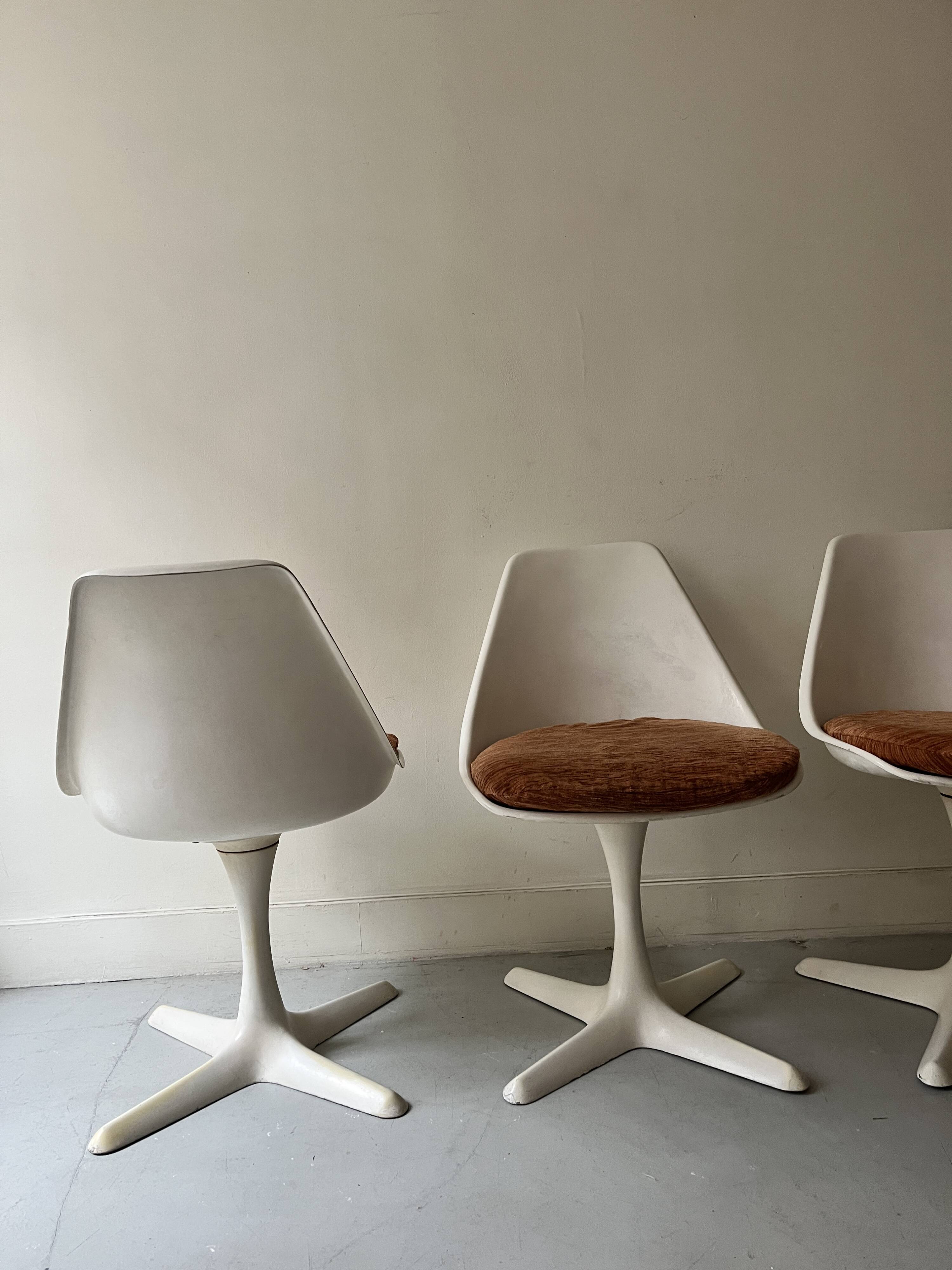 Set de 3 chaises tulipe par Maurice Burke pour Arkana, design 1970