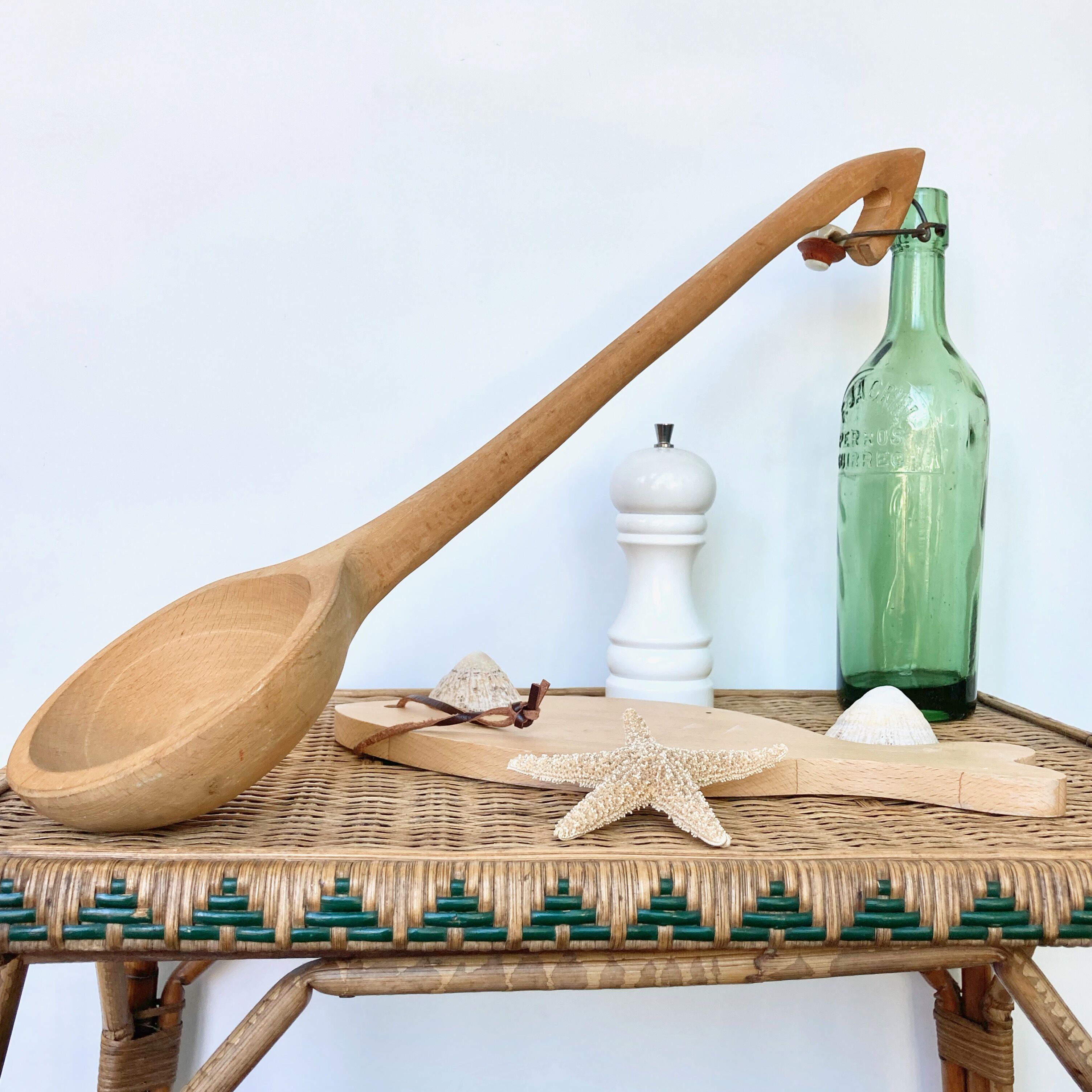 Decorative ladle XXL folk art 50s