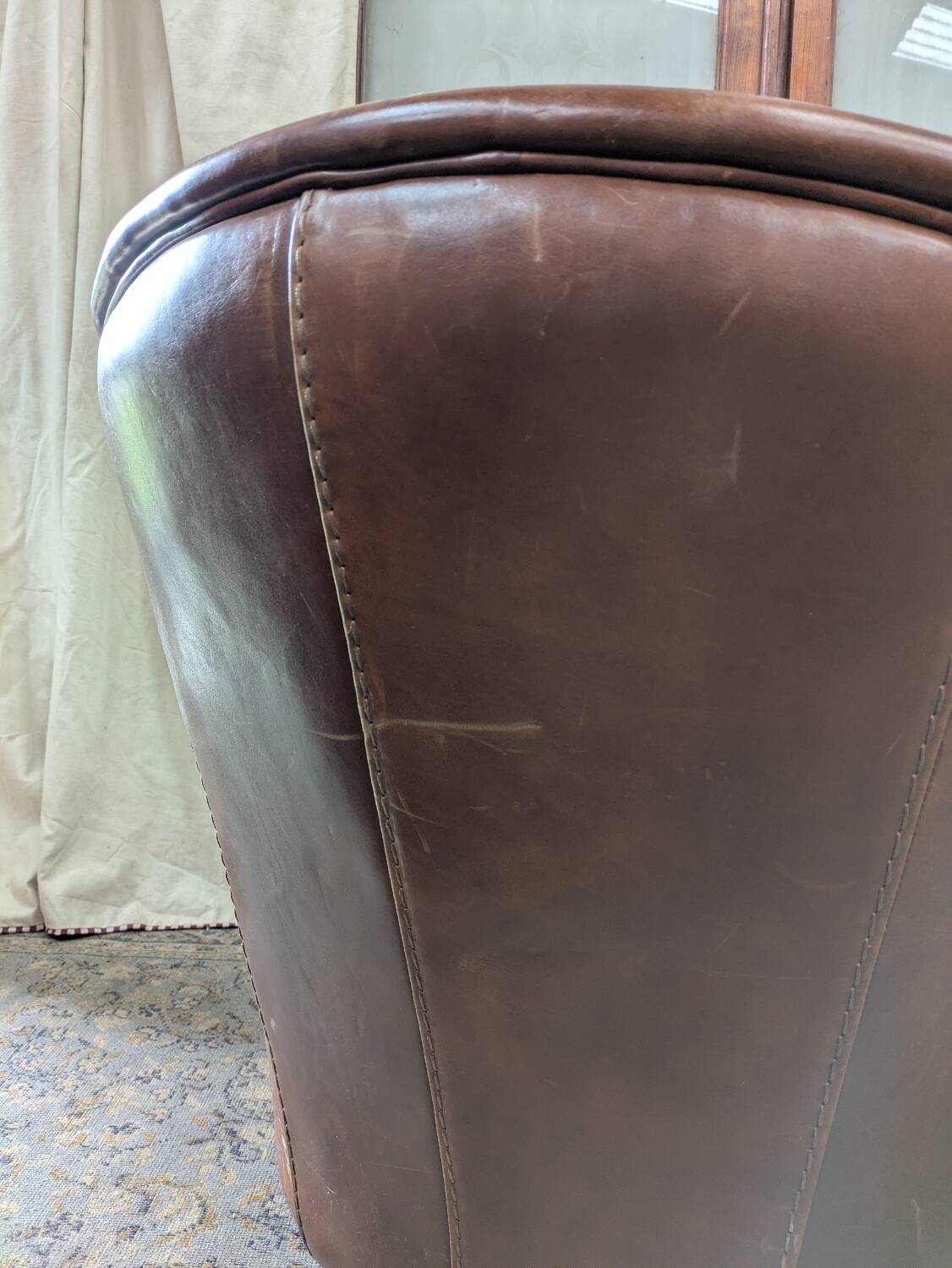 Pair of leather armchairs