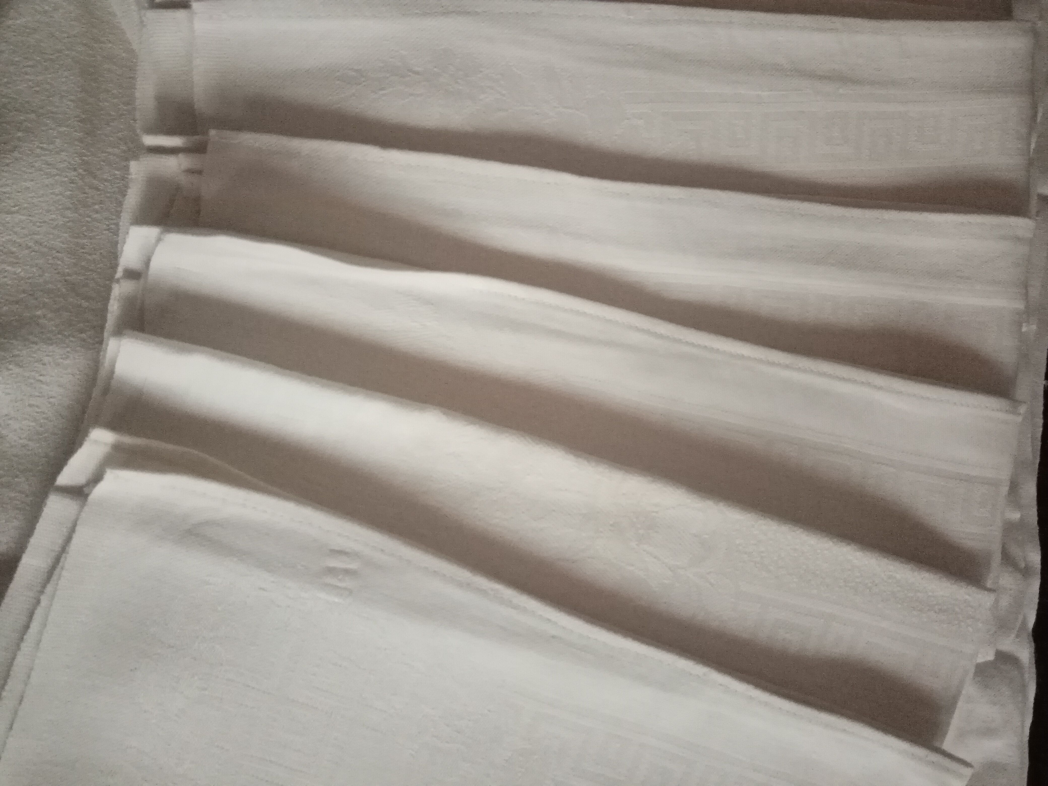 Old damase tablecloth and its 10 towels 230 x 160 cm