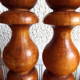 Set of 9 turned wooden pins