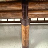 Canapé italien des années 1970 en bambou, rotin, laiton et tissu style Liberty