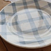 Plat de service vintage Moulin des Loups modèle Nappe bleu gris