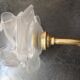 Wall lamp old tulip glass paste shape flower gooseneck brass porcelain Art Deco 1930 TBE