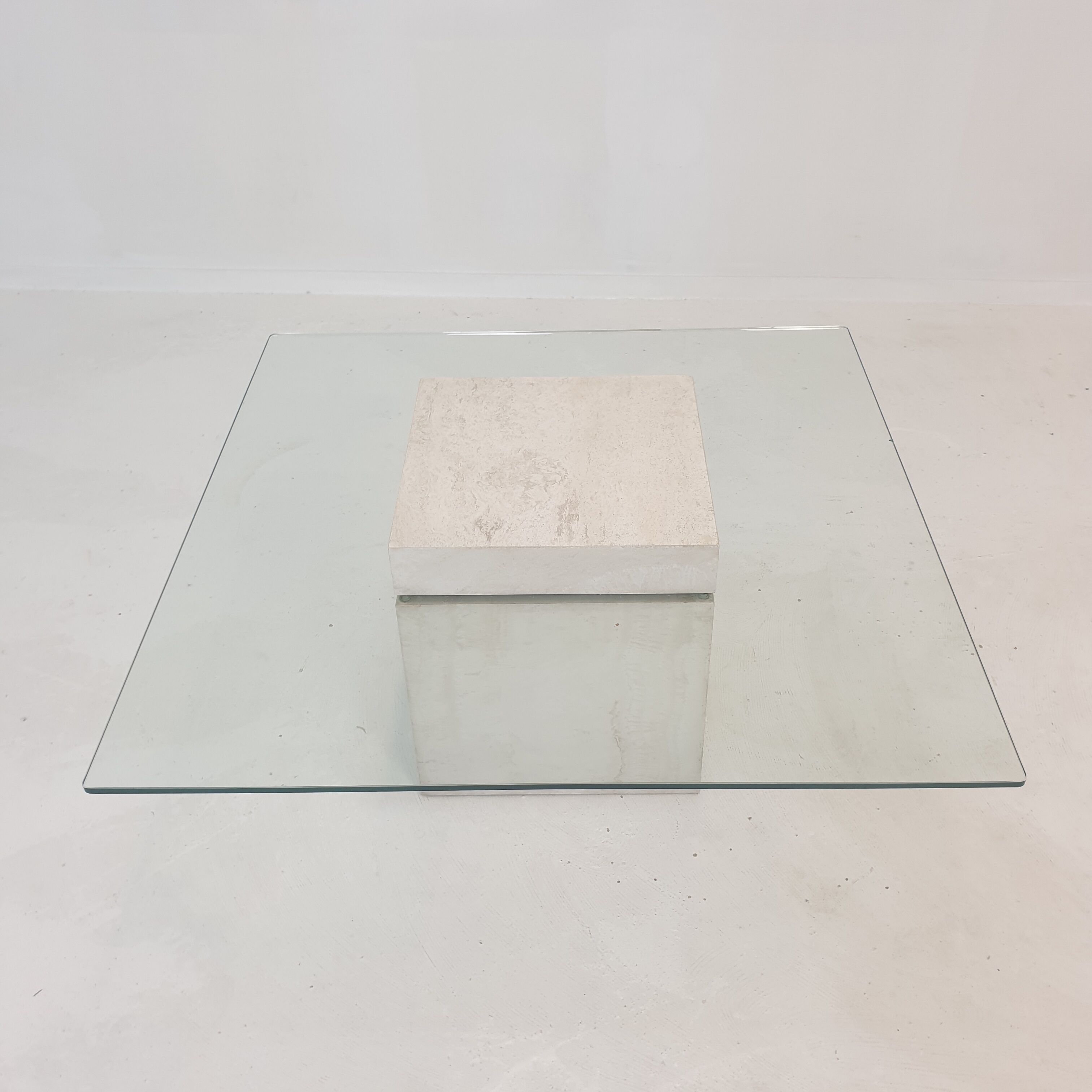Italian travertine coffee table 1980s