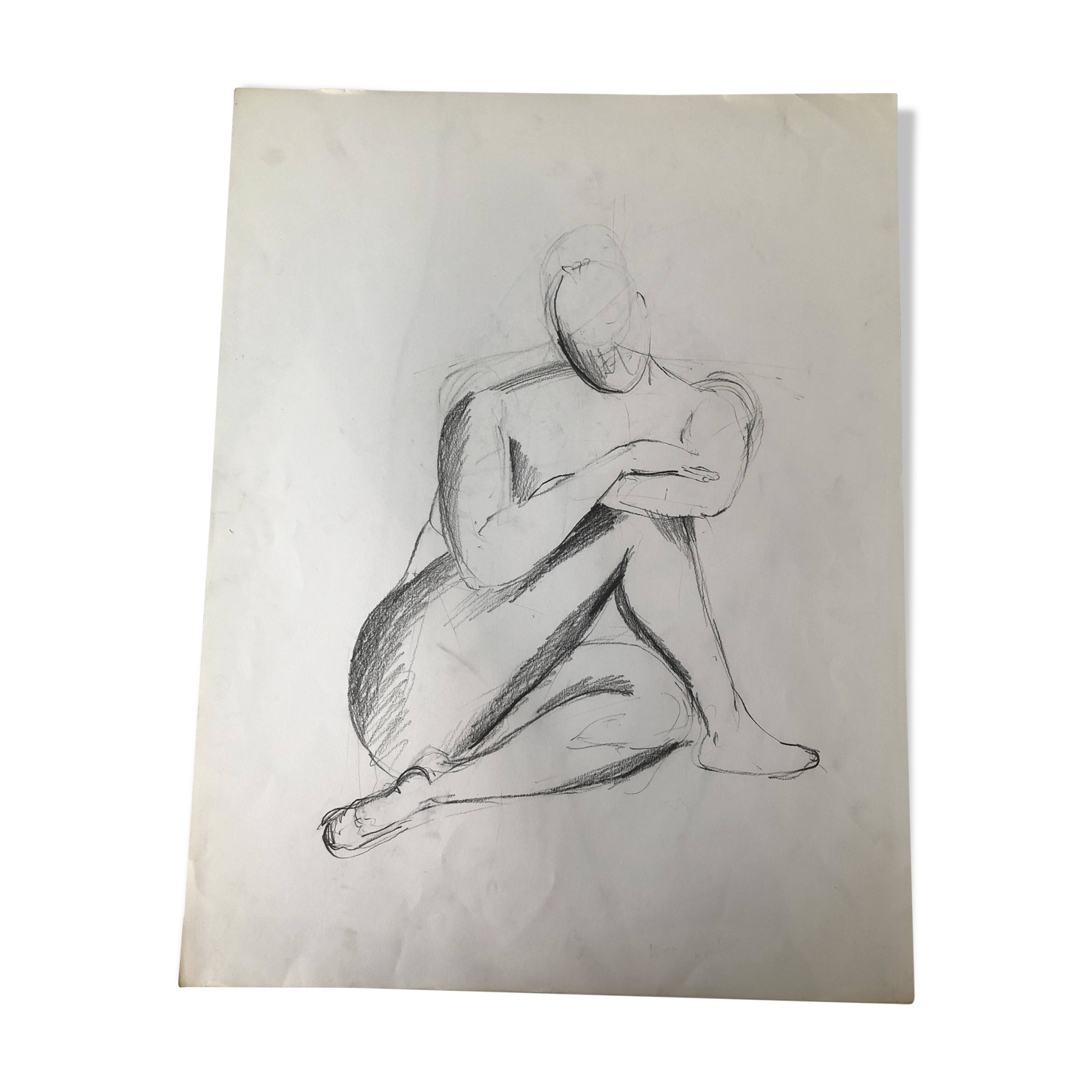 Drawing nude model live woman