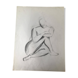 Drawing nude model live woman