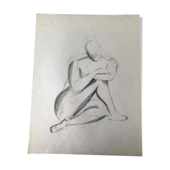 Drawing nude model live woman