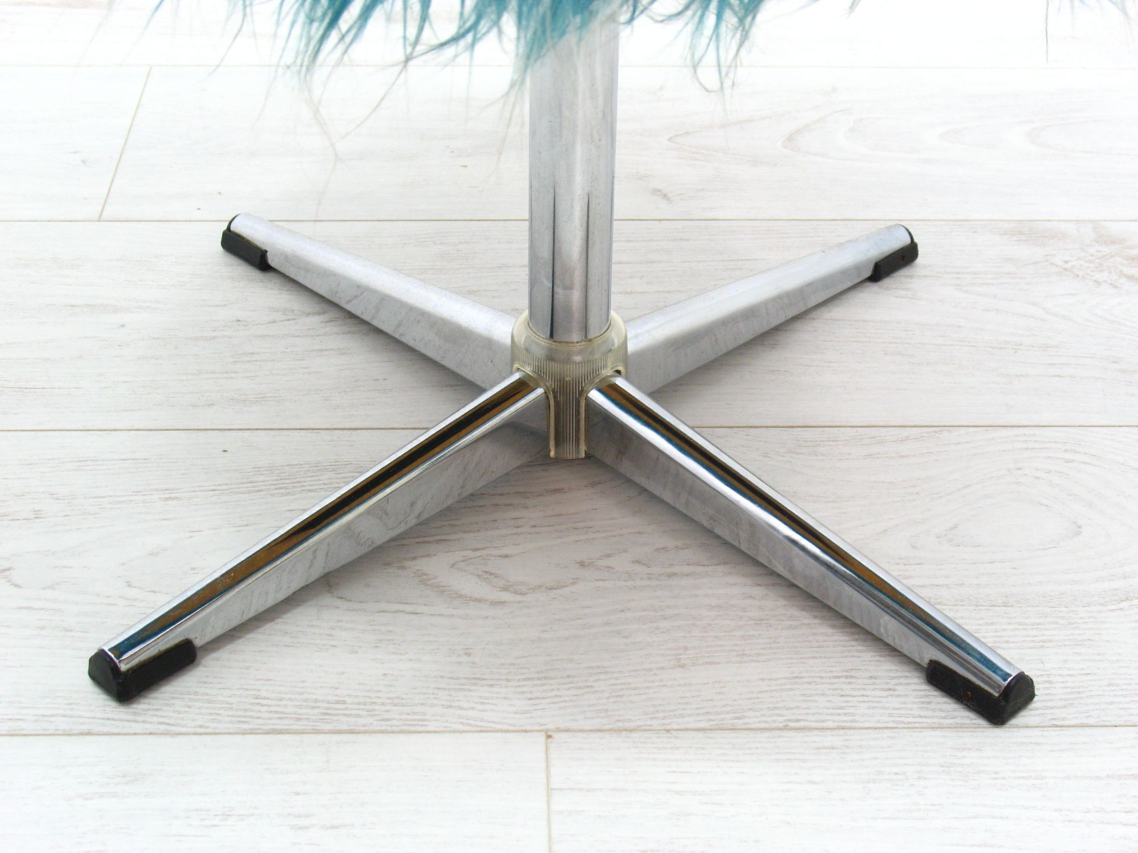 Vintage stool in metal & fabric, 1970s