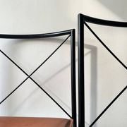 Metal and cognac leather chair, Arrben Italy design 1970