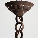 Vintage Swedish Iron Glass Chandelier Ceiling Lamp by Böhlmarks