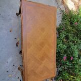 Louis XV coffee table in oak and cherry marquetry.