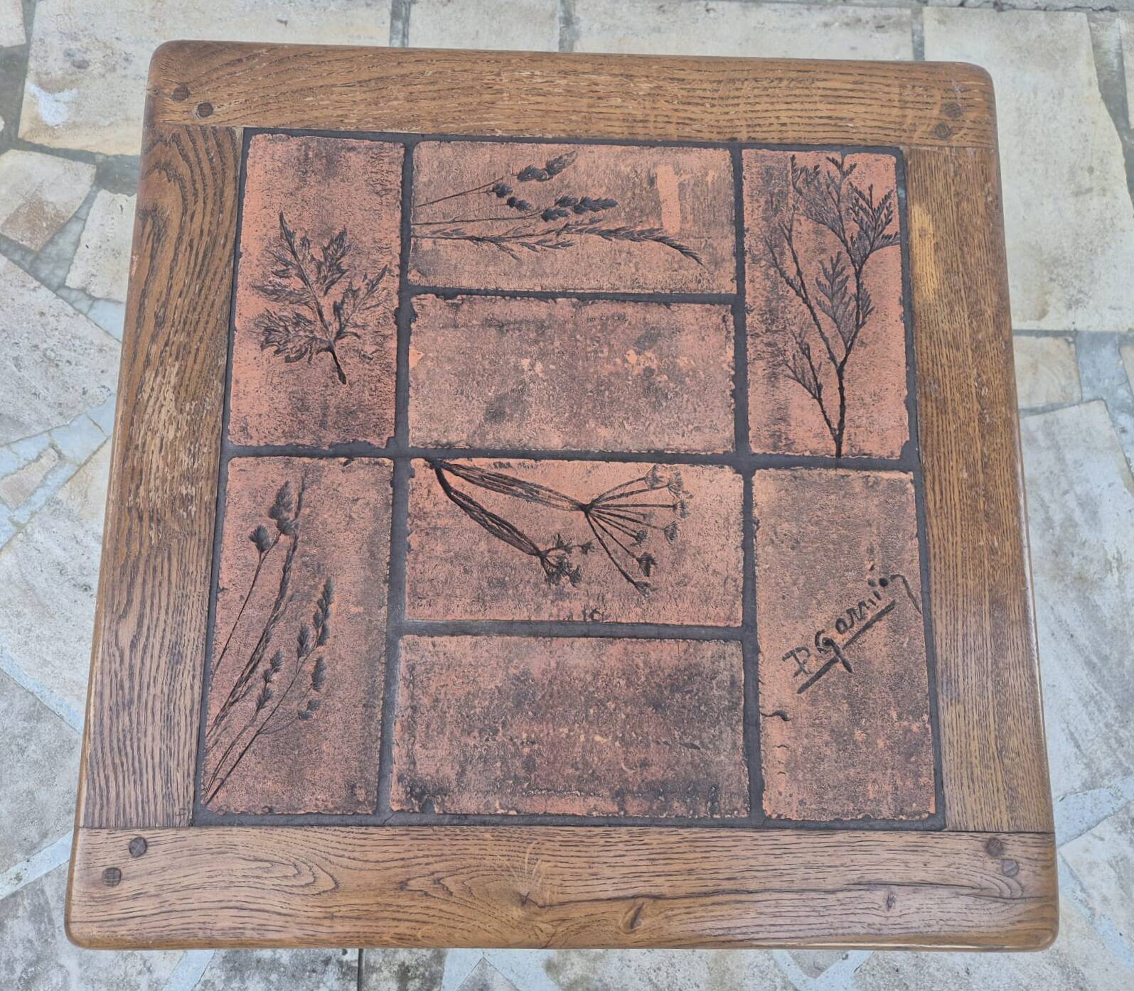 Coffee table signed P. Garnier