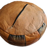 Moroccan pouf in natural leather
