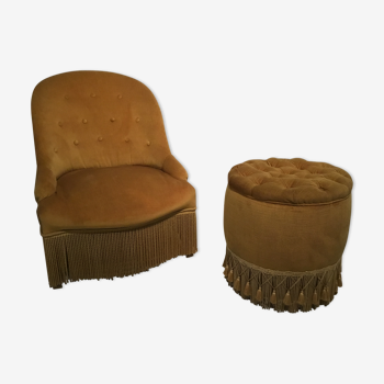 Toad armchair and its ottoman