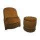 Fauteuil crapaud et son pouf