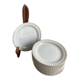 Set of 12 old porcelain dessert plates B & Cie