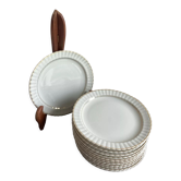 Lot de 12 anciennes assiettes à dessert porcelaine B &Cie
