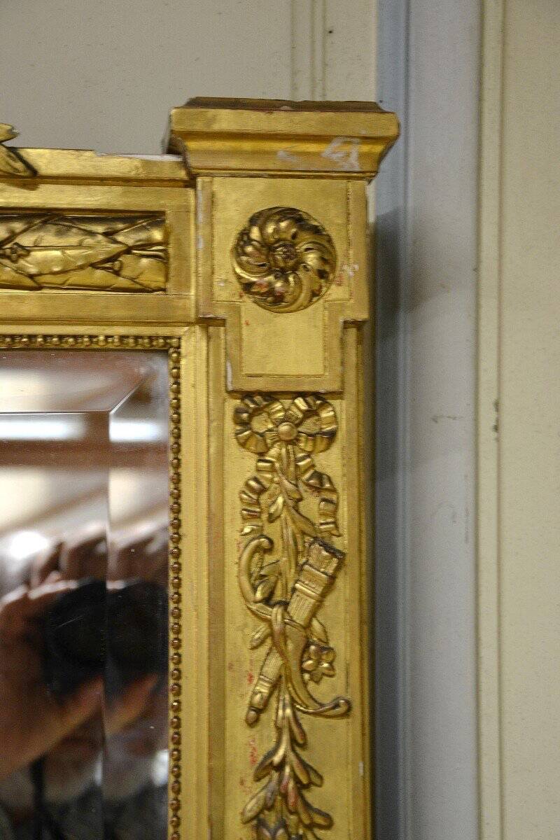 Large 19th Century Gilded Stucco Mirror