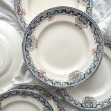 6 flat plates in ironstone "Diderot" Longwy