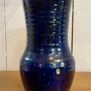 Navy blue vase signed Accolay
