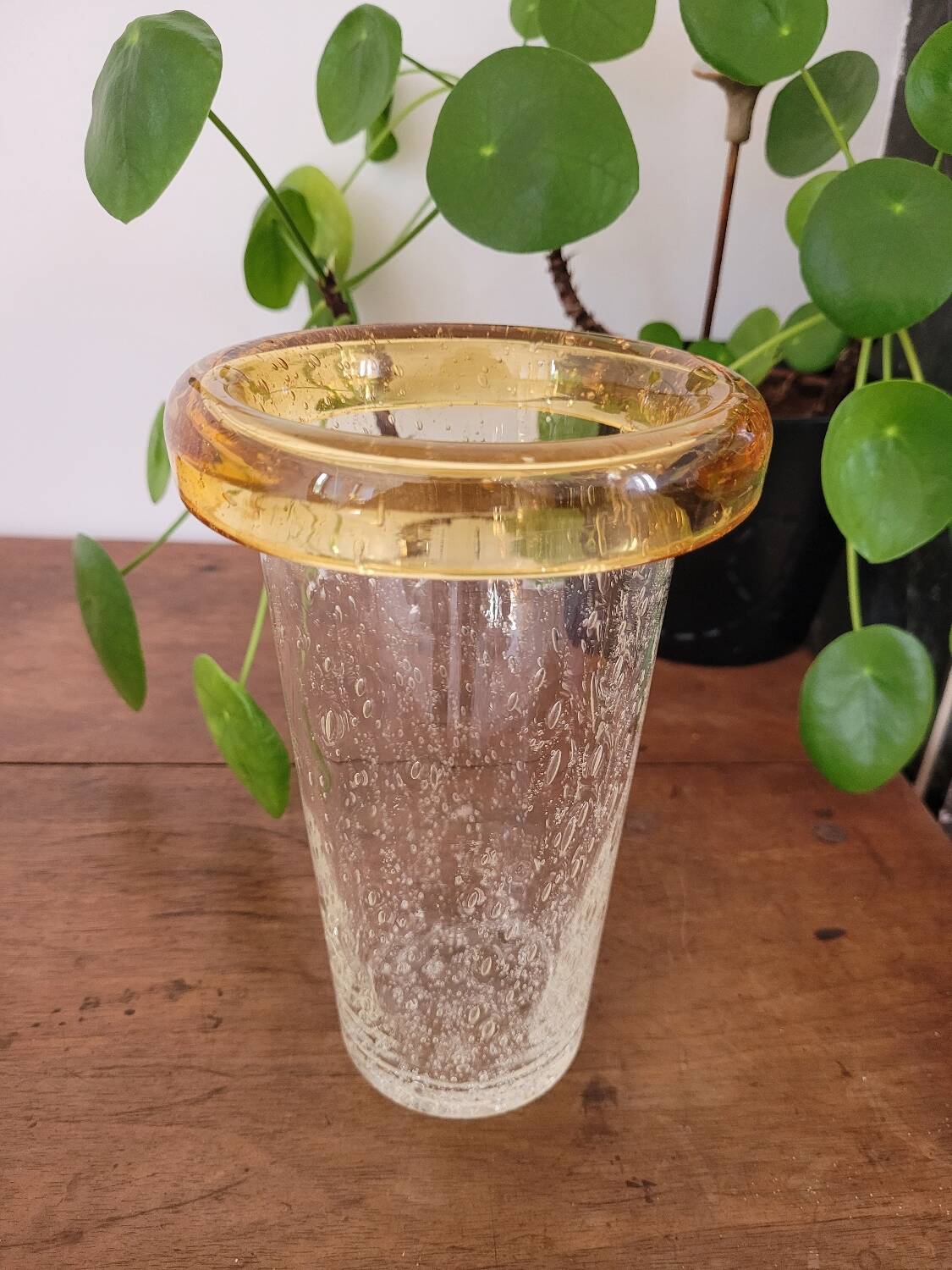 Bubble glass vase
