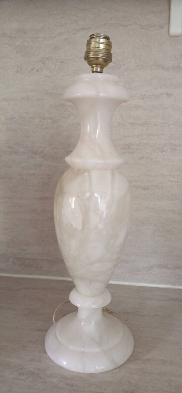 Pied de lampe balustre en albâtre 48 cm