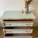 Vintage chest of drawers 3 drawers raw wood and sage green